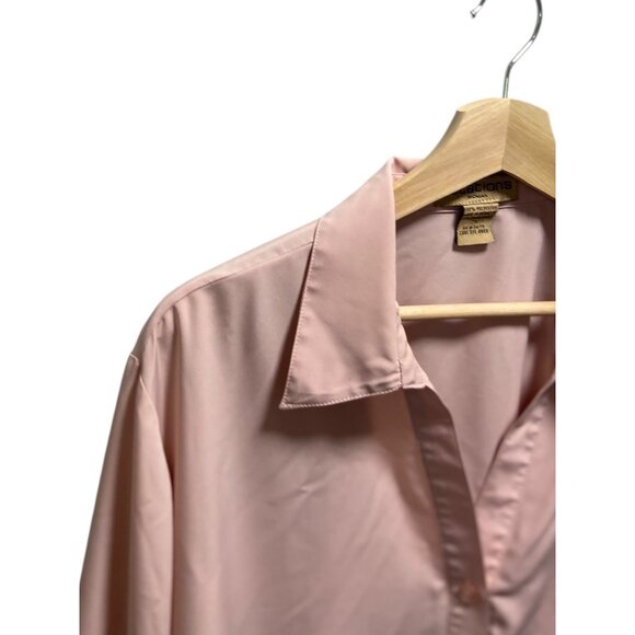 Notations Vintage Button Down Blouse Pink Size 2X Y2K Coastal Flowy Minimalist - Picture 8 of 11
